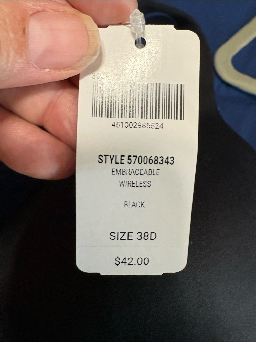 Soma 38D Embraceable Full Coverage Wireless Bra Black New - Picture 2 of 9